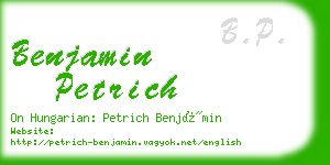 benjamin petrich business card